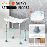 VEVOR Shower Chair Adjustable Height Shower Stool with Built-in Handles Shower Seat for Inside Shower or Tub 158.8 kg Capacity