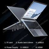 2024 New Laptop Computer Windows 11 Pro Ultra Slim Notebook 14.1 Inch Intel Pentium N3700 16GB 2048GB Office Study PC Computer