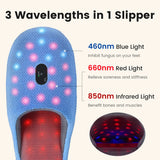 Terapia de luz más masaje de pies recargable inalámbrico infrarrojo LED luz roja 460 nm y 660 nm y 850 nm zapatillas