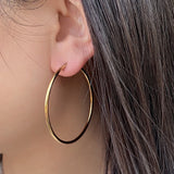 Stainless Steel Simple Classic Round Circle Hoop Earrings For Women Men Punk