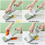 6 In 1 Stainless Steel Multifunctional Safe Manual Vegetable Cutter