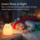 Mini Kawaii Cat Night Light, Cute Cat Nursery Lights USB Rechargeable Cat Lamp Nightlight Birthday Christmas Gift with Warm White and 7-Color Breathing Modes for Kids Baby Children (Cat - Battery)