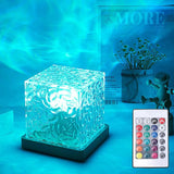 Northern Lights Ocean Wave Projector Light, 16 Colors Gradual Rotating Flame Water Lamp, Wave Night Light with Remote Control for Office Bar Restaurant Underwater Projector Light (Wood)