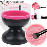 Makeup Brush Cleaner Machine - Electric Make up Brushes Cleaner Cleanser Tool for All Size Beauty Foundation Concealer Contour Eyeshadow Brush Silicone Makeup Cleaning Machine Solution