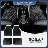 Car Floor Mats 4PCS Universal PU Leather Waterproof Auto Foot Pad Protector Carpet Front and Rear Mats Set Auto Accessories