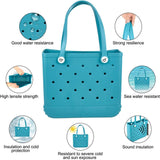 Simple Modern Beach Bag Rubber Tote | Waterproof Large Tote Bag with Zipper Pocket for Beach, Pool Boat, Groceries, Sports | Getaway Bag Collection | Almond Birch