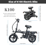 ZPW K100 Folding Electric Bike - 400W 48V 30AH Fat Tire Urban Commuter Ebike