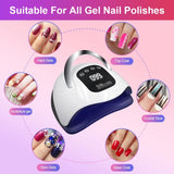 SUN X19 MAX UV LED Nail Drying Lamp 320W Professional UV Nail Dryer Light for Gel Nails 72 Beads Fast Curing Gel Polish, Fast Curing Gel Polish Lamp Auto Sensor 4 Timer Setting Nail Art Drying Tools for Fingernail/Toenail