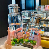 2L Large Capacity Transparent Glass Water Bottle