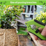 Gardening Pruning Shears Garden Tools Secateurs Bonsai Gardening Scissor Pruning Tool Grape Fruit Picking Weed Household Potted 6.5 Inch Gardening Scissors Hand Pruner Pruning Shear with Straight Stainless Steel Blades 1-Pack