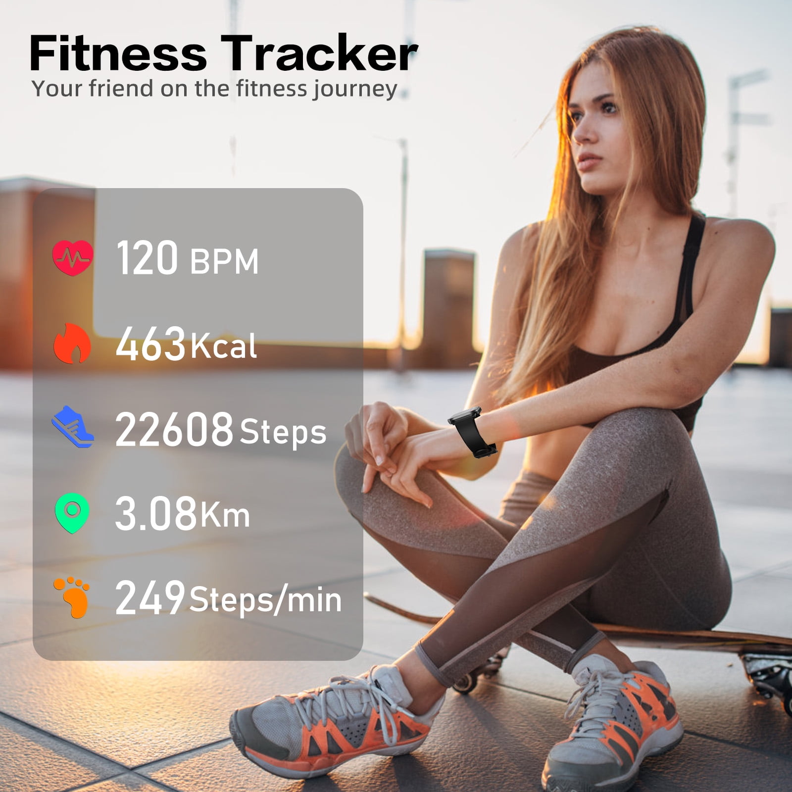 1.96" Smart Watch | Bluetooth Call, Fitness Tracker, 120+ Sports Modes, IP68 Waterproof, Ultra-Thin Design Compatible with Android & iPhone - Image 3