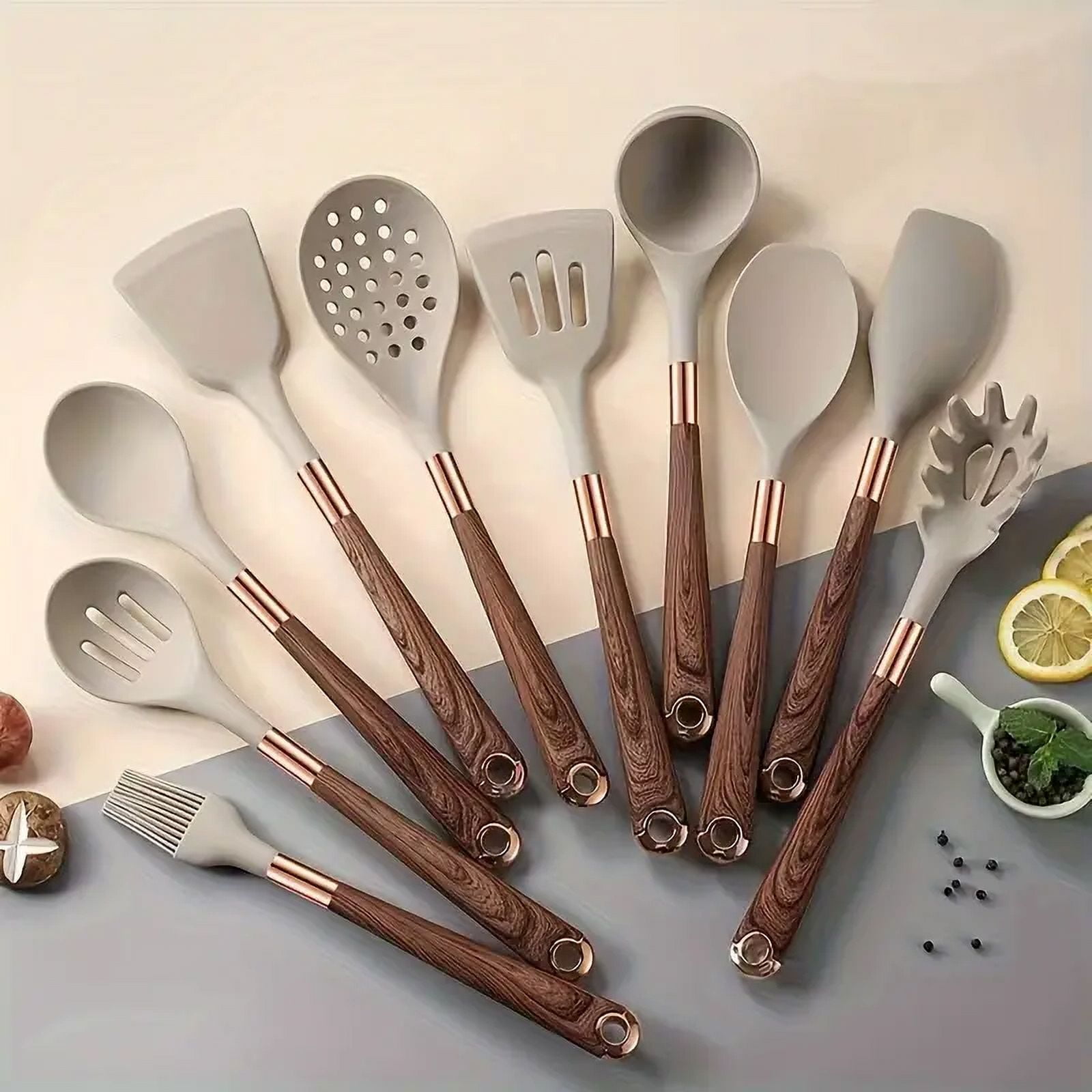 10-Piece Premium Non-Stick Silicone Kitchen Utensil Set - Tool & Gadget Sets for Effortless Cooking - Easy to Clean, Modern Cookware, Heat Resistant, and Durable Essentials for Home Chefs