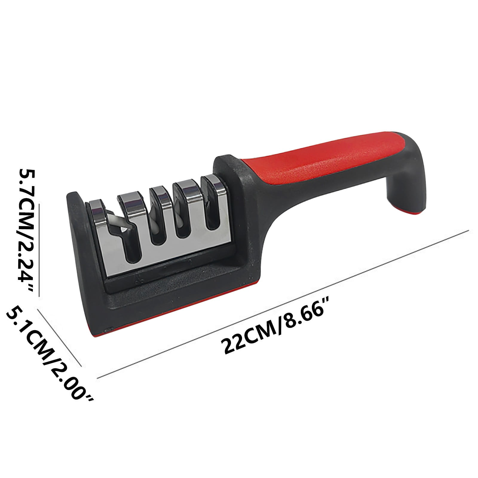 100Fens Knife Sharpeners for Kitchen Knives– Stainless Steel 4 in1 Kitchen Knife Sharpener – Ergonomic and Easy to Use Knife Sharpening Kit with 4 Stage Sharpening Slots Black - Image 3