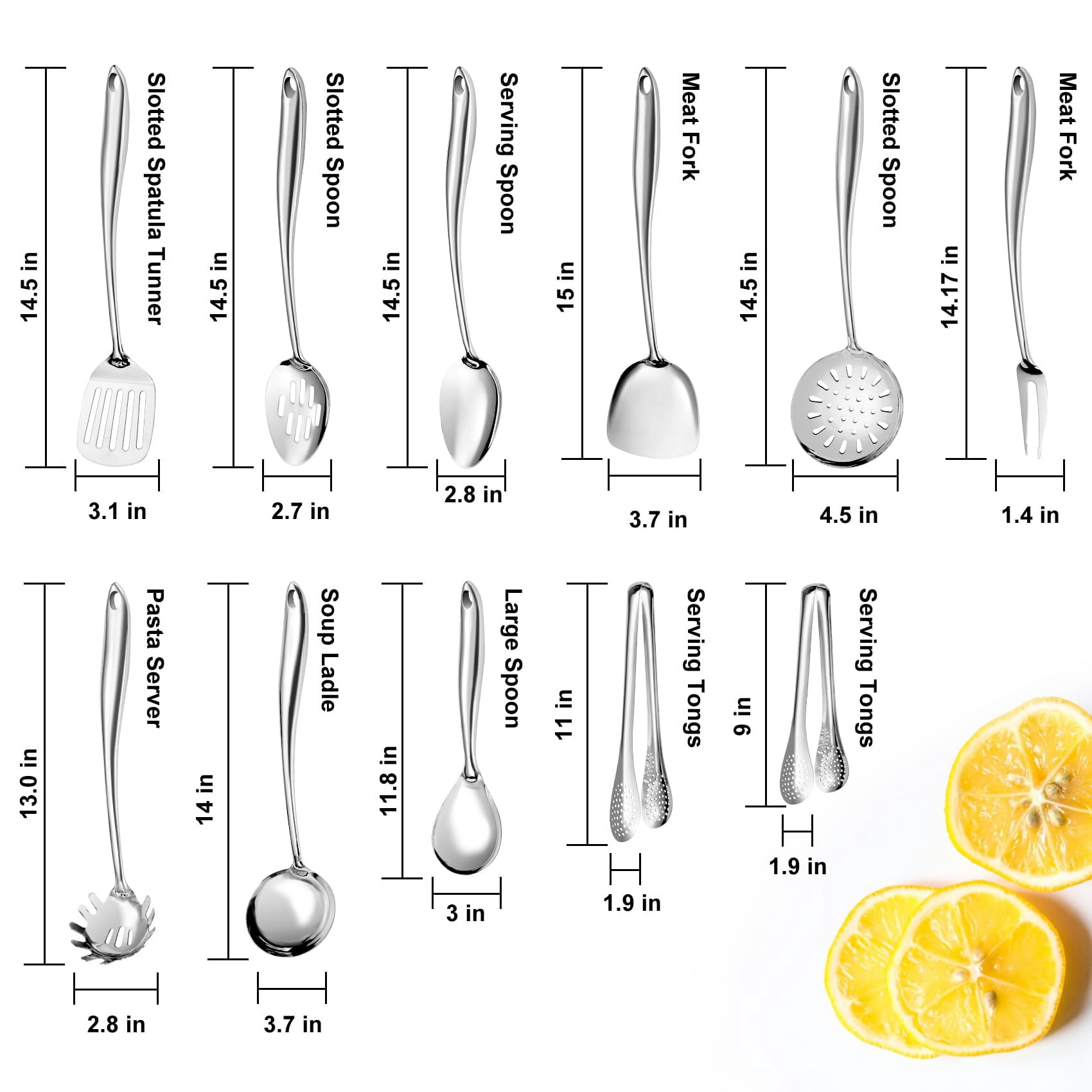 11-Piece 304 Stainless Steel Kitchen Utensil Set, Cooking Tools - Image 4