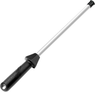 118H Ceramic Honing Rod - Professional Knife Sharpener Steel, Ceramic Sharpening Rod for Kitchen Knives, Built-in Angle Guide, Anti-Break Cap, Durable Sharpening Stick