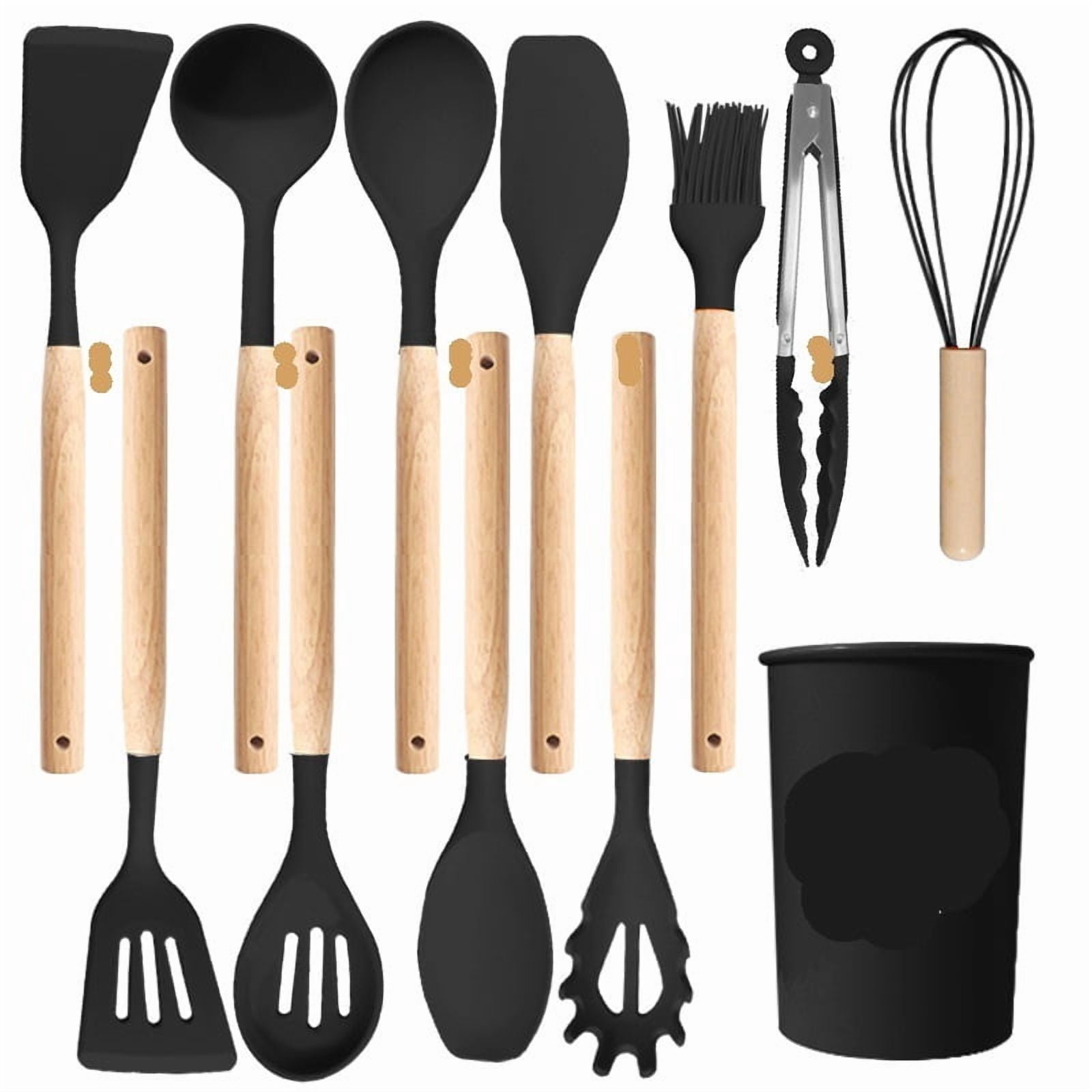 12 Pieces Food Grade Silicone Kitchen Utensil Set Non Stick Cookware Friendly Cooking Spatula Soup Spoon Household Full Kitchen Tool Kit
