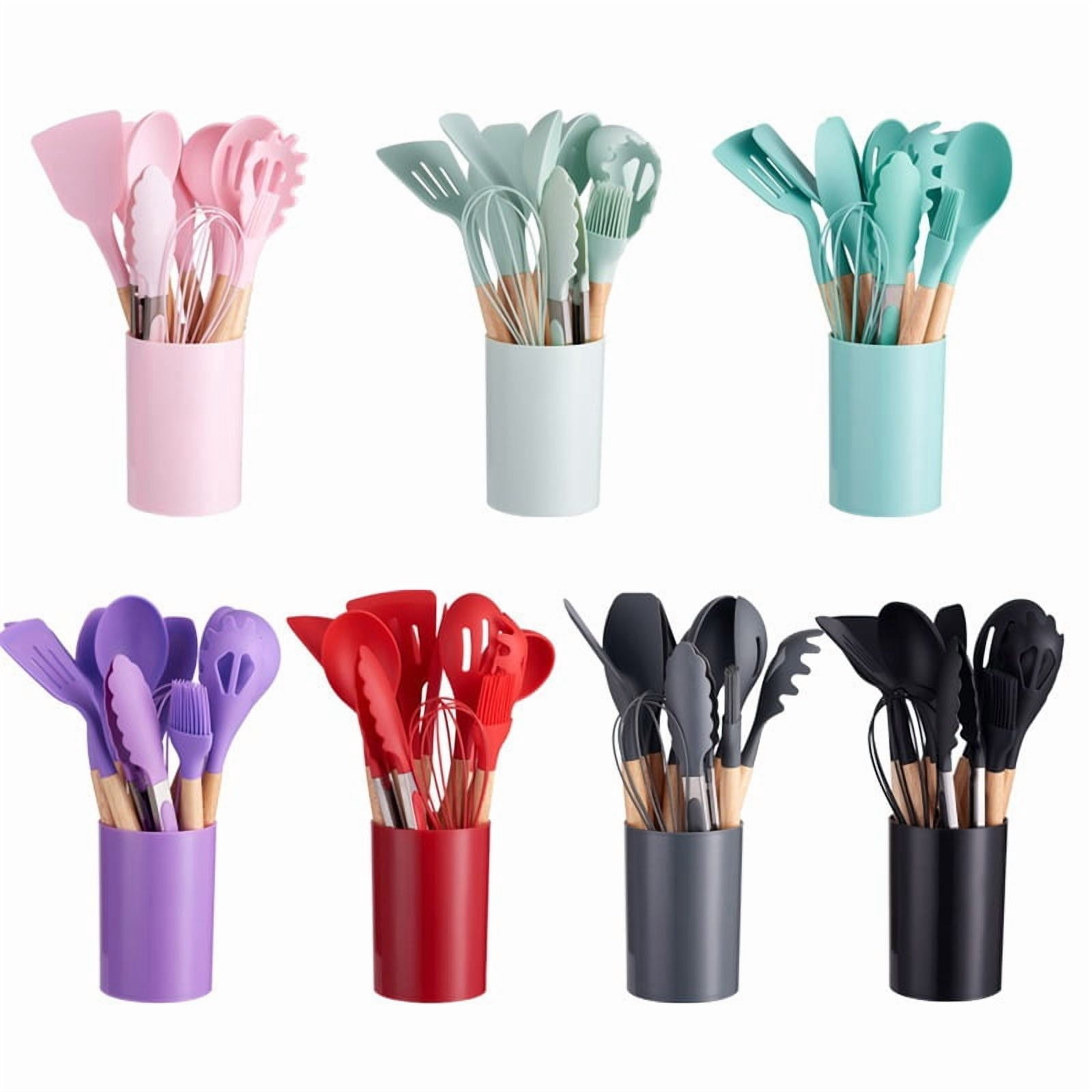 12 Pieces Food Grade Silicone Kitchen Utensil Set Non Stick Cookware Friendly Cooking Spatula Soup Spoon Household Full Kitchen Tool Kit - Image 4