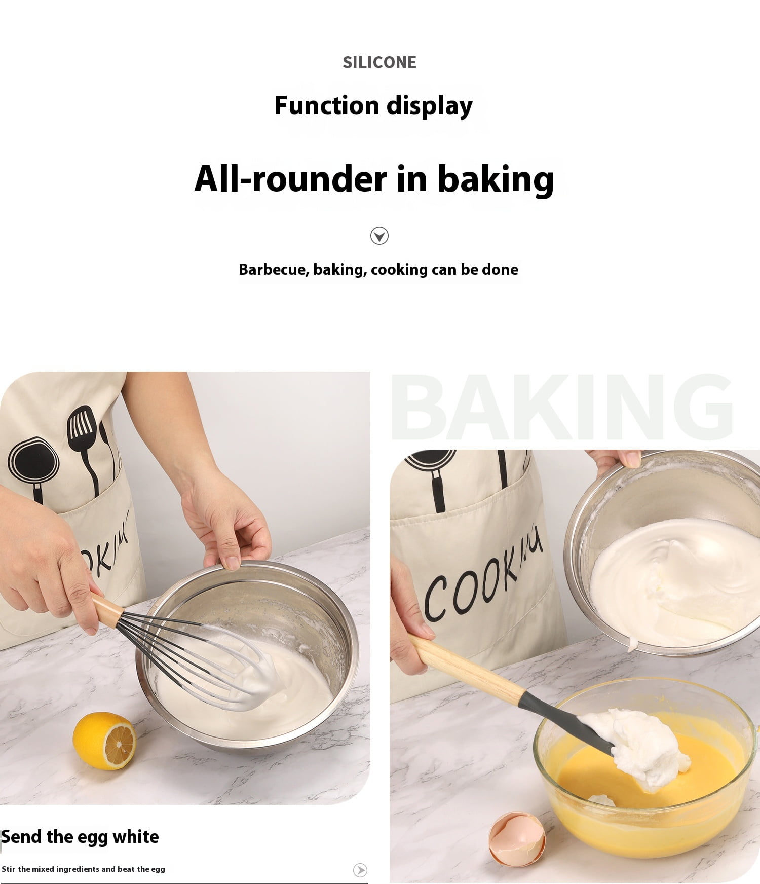 12PC Multi-Function Kitchen Utensil Set - Silicone Heads, Wooden Grips - Image 3