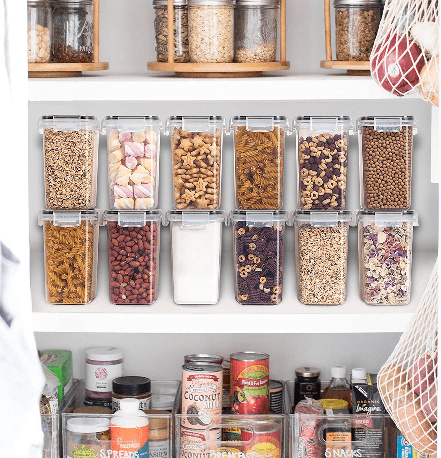 15 Packs Airtight Food Storage Containers Set with Lids, Kitchen Pantry Organization and BPA Free Plastic Canisters Include 24 Labels - Image 2