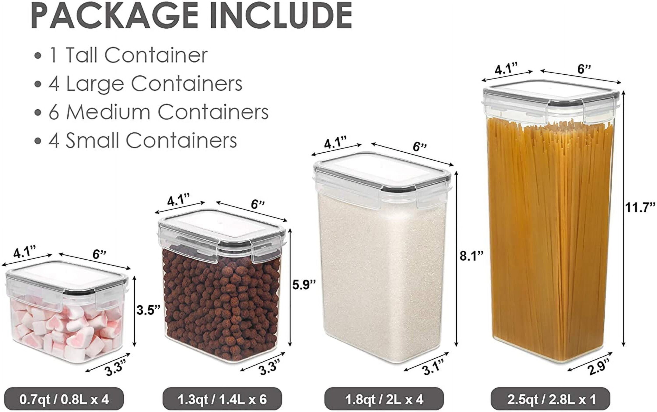 15 Packs Airtight Food Storage Containers Set with Lids, Kitchen Pantry Organization and BPA Free Plastic Canisters Include 24 Labels - Image 3