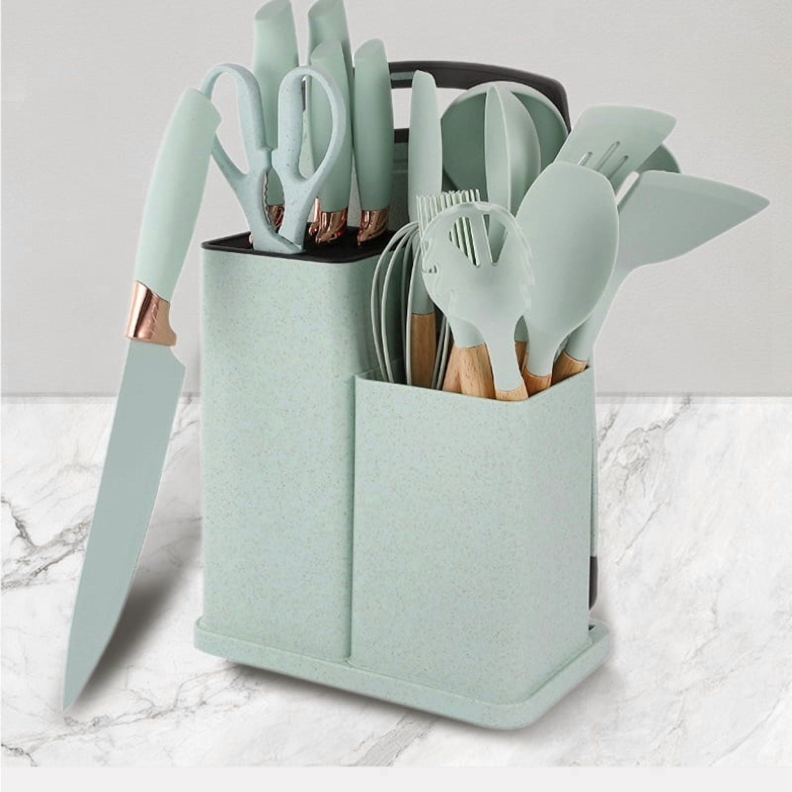 19 Pieces Silicone Kitchen Utensils Set Non Stick Cooking Spatula Spoon Knife Combo With Storage Bucket Multifunctional Kitchen Cooking Tool Kit - Image 5