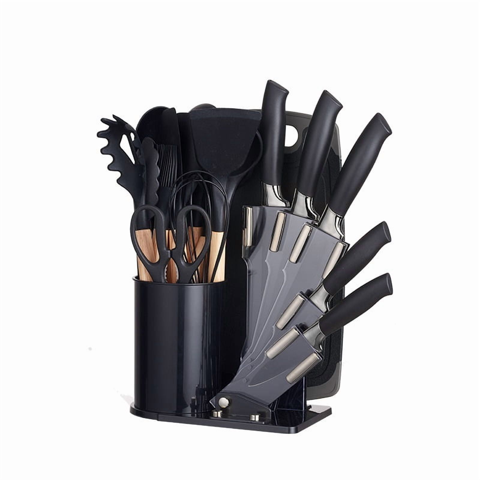 19 Pieces Silicone Kitchen Utensils Set Non Stick Cooking Spatula Spoon Knife Combo With Storage Bucket Multifunctional Kitchen Cooking Tool Kit