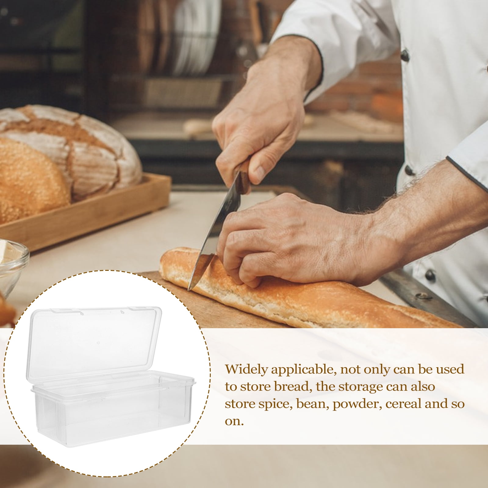 2 Pack Bread Box, Plastic Bread Container, Bread Storage Container for Kitchen Counter - Image 5