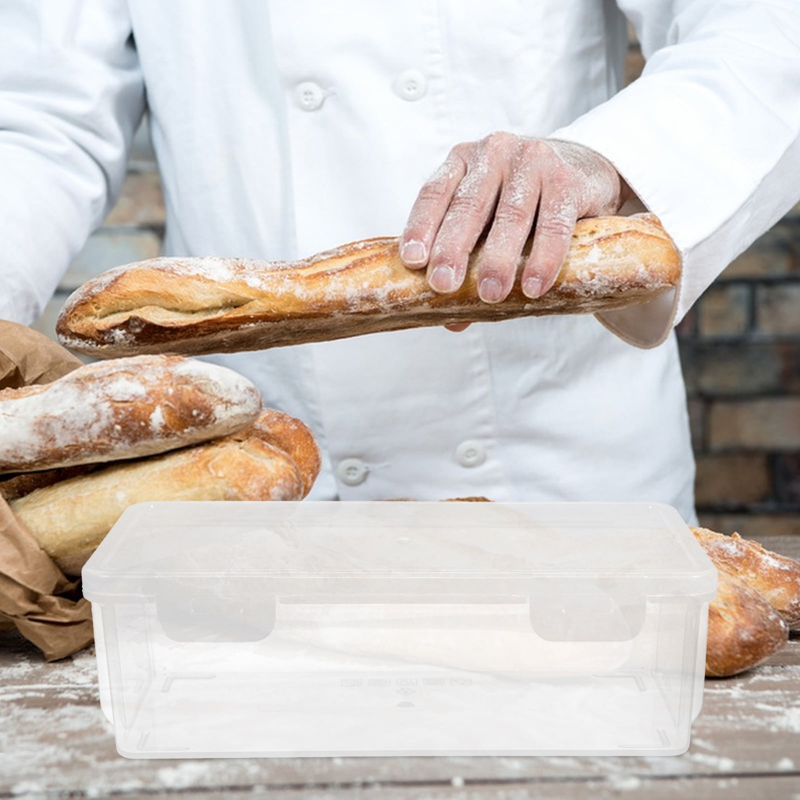 2 Pack Bread Box, Plastic Bread Container, Bread Storage Container for Kitchen Counter - Image 2