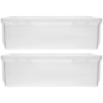2 Pack Bread Box, Plastic Bread Container, Bread Storage Container for Kitchen Counter