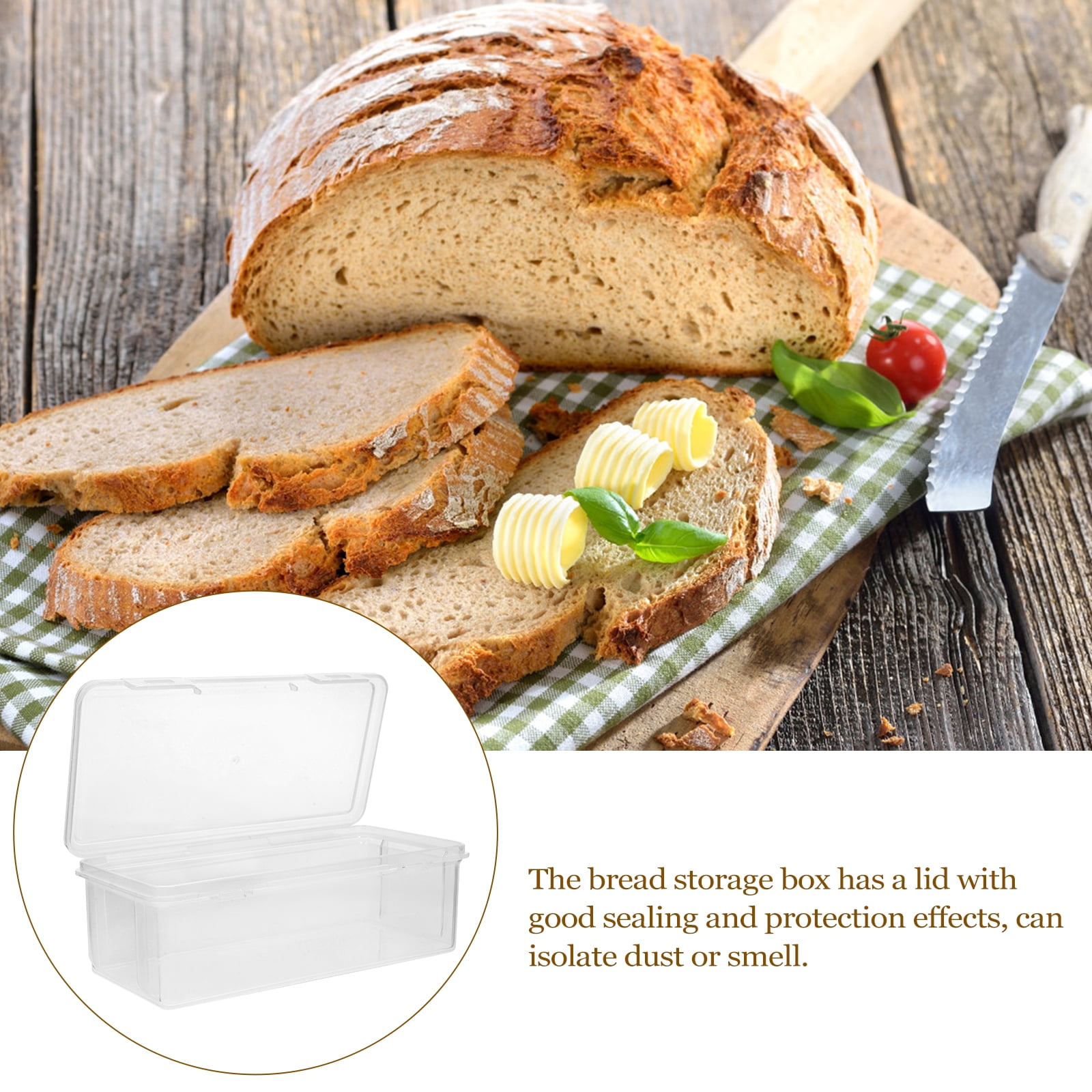 2 Pack Bread Box, Plastic Bread Container, Bread Storage Container for Kitchen Counter - Image 4