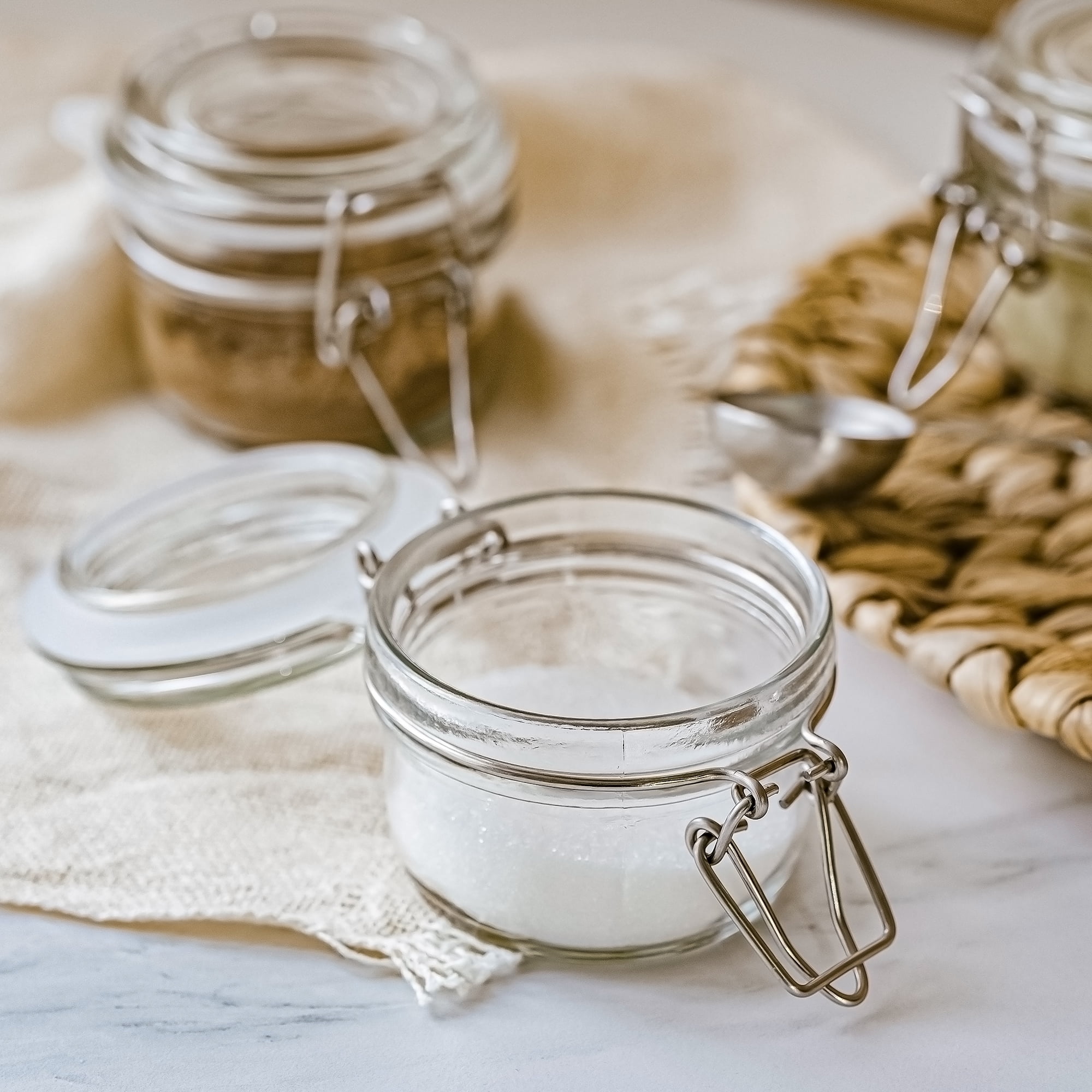 (2 pack) Mainstays Glass Airtight Food Storage Jar with Lid, Clear Cereal and Dry Food Storage Container for Kitchen Pantry Organization - Image 5