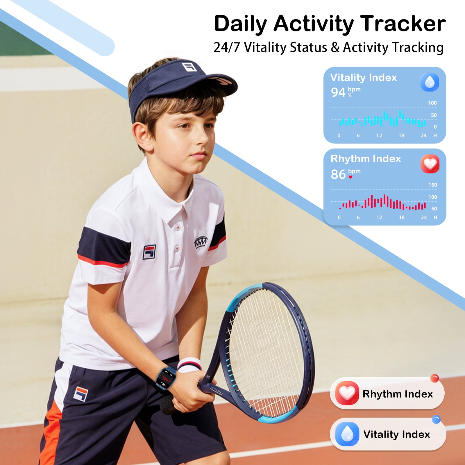 2026 Cillso Smart Watch for Kids with Find My, 1.83" HD Touch Screen, BLE5.3, IP68 Waterproof, Multiple Sports Modes, Activity Tracker Pedometer,Ideal Gift, Blue - Image 4