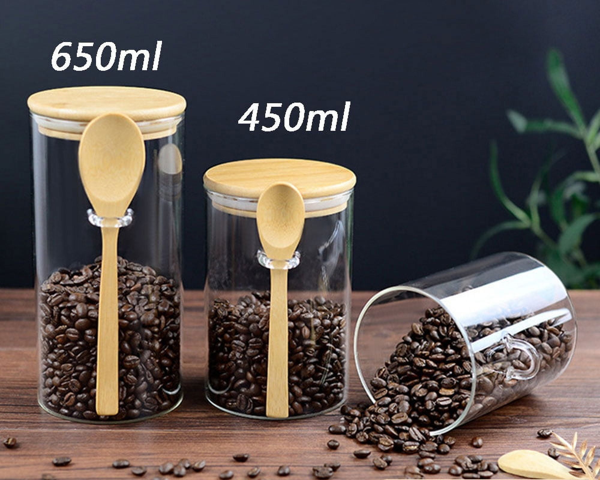 22oz Glass Food Storage Jar with Airtight Bamboo Lid and Metal Handle, Pumpkin Shape Kitchen Food Storage Container for Storing Tea Coffee Sugar Spice (650ML/22OZ) - Image 4