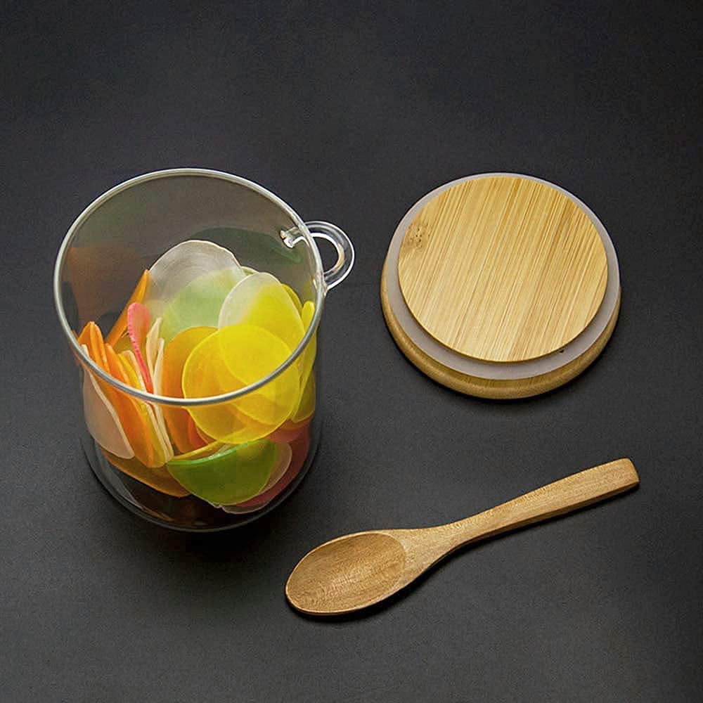 22oz Glass Food Storage Jar with Airtight Bamboo Lid and Metal Handle, Pumpkin Shape Kitchen Food Storage Container for Storing Tea Coffee Sugar Spice (650ML/22OZ) - Image 5