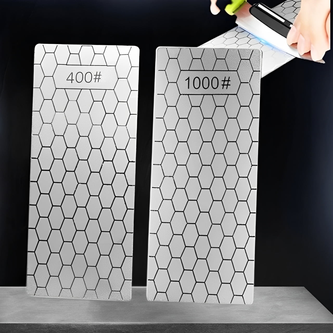 2Pcs Knife Sharpeners Whetstone Sharpening Stone , 400/1000 Grit, 5.9" x 2.48" - Image 4