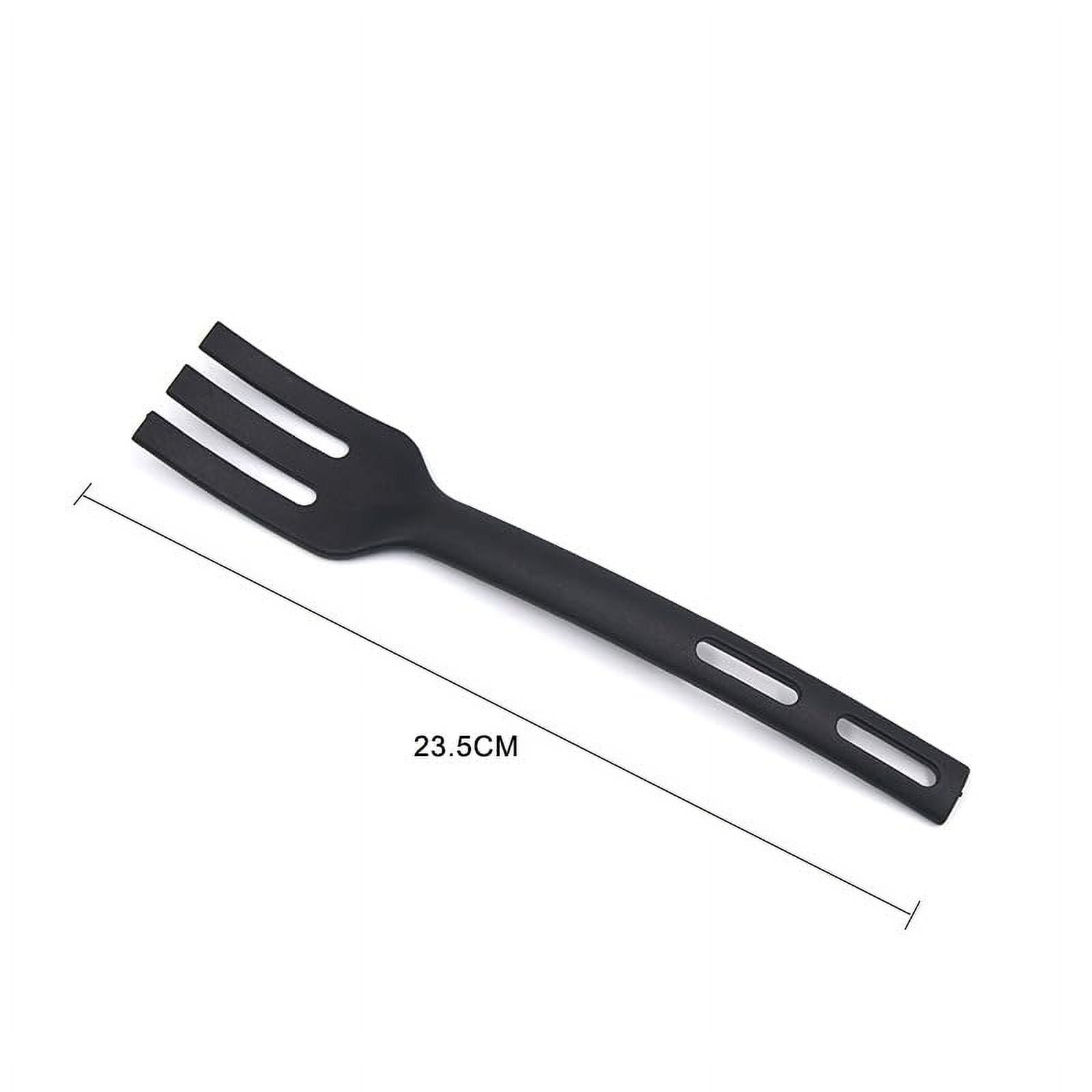 3 PCS Anti-Scratch Nylon Kitchen Utensils Set, Kitchen Cooking Tools Mini Nylon Kitchen Utensils Set Slotted Turner Solid Spoon Fork Children Dinner Tools, Black - Image 5