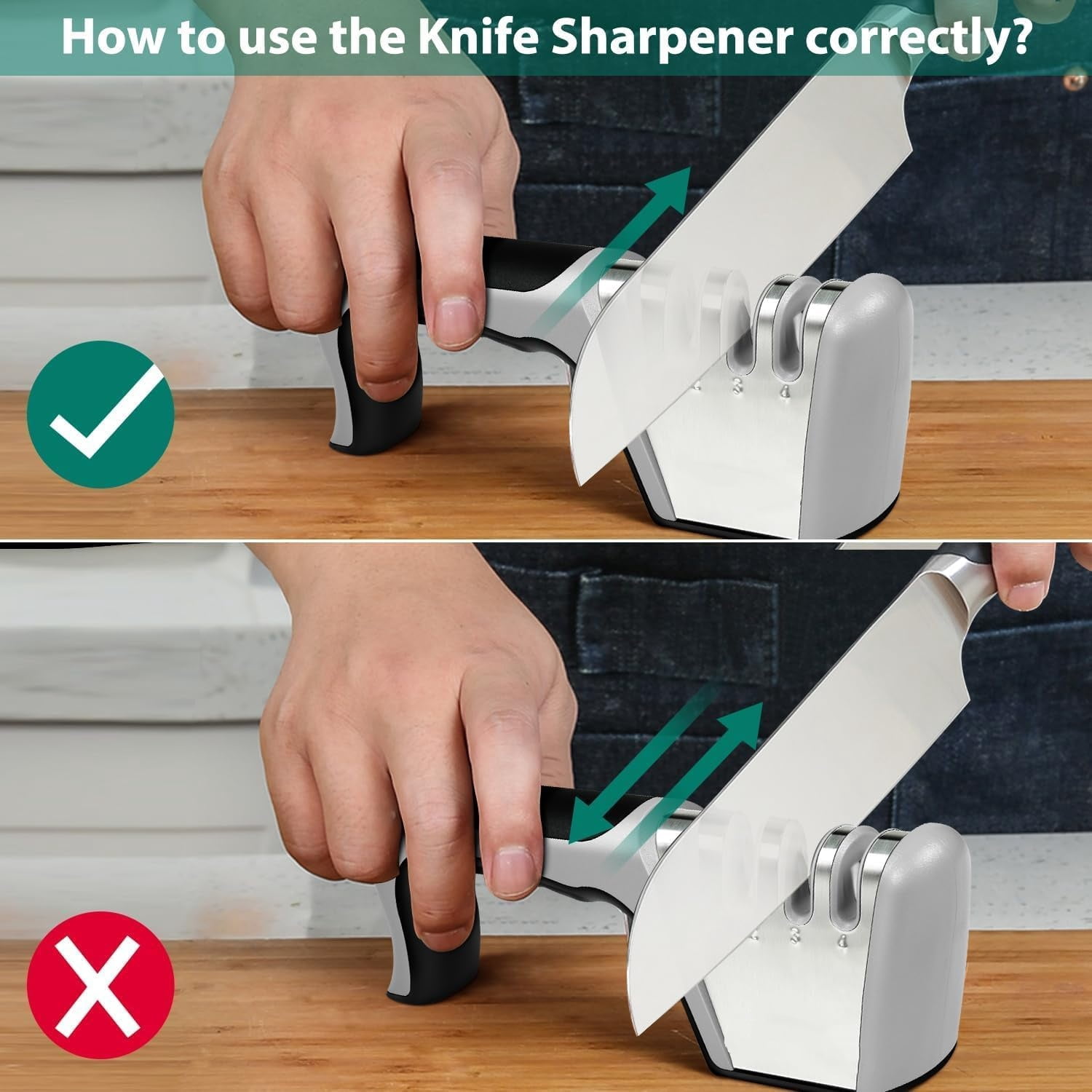 4-in-1 Knife Sharpener, 4-Stage Professional Sharpening System for Kitchen Knives, Scissors, Fruit & Steel Knives with Premium Polish Blades - Image 5