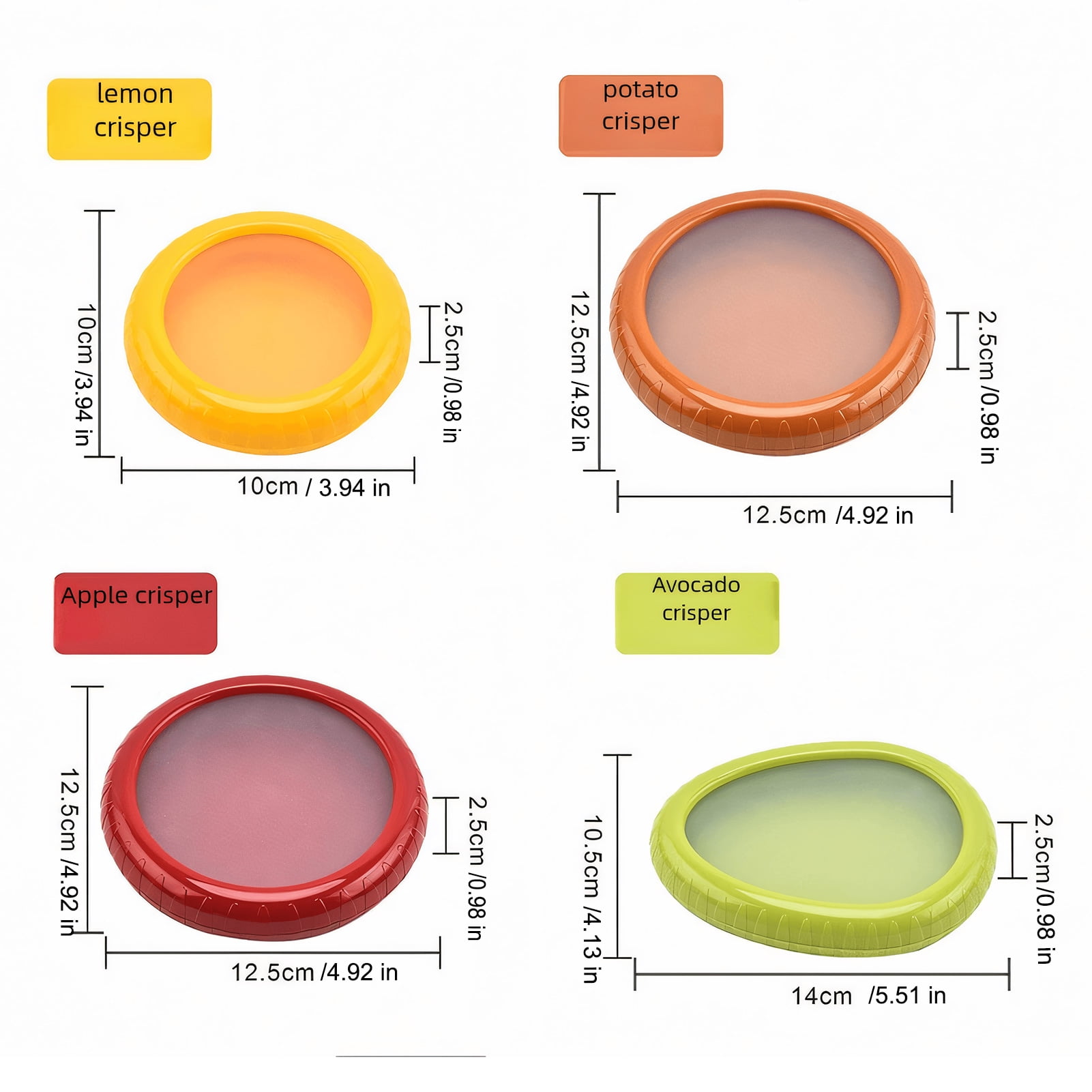 4Pcs Reusable Silicone Fruit Storage Box Covers Onion Storage Avocado Saver Containers for Fridge, Vegetable Keepers Food Savers Kitchen Gadgets - Image 2