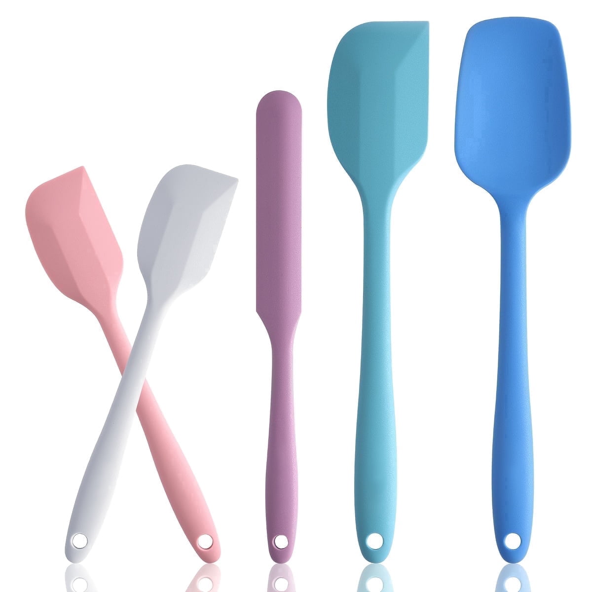 5 Piece Silicone Spatula Set Heat Resistant, Kitchen Spatula Set Dishwasher Safe, Colorful Rubber Baking Spatula Set for Nonstick Cookware Cooking Multicolor1