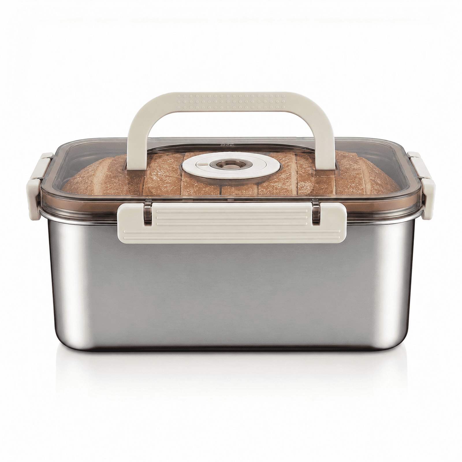 Airtight Bread Box with Time Recording Function, 316 Stainless Steel Container with Lid & Handle, Dishwasher Safe for Homemade Bread Loaf