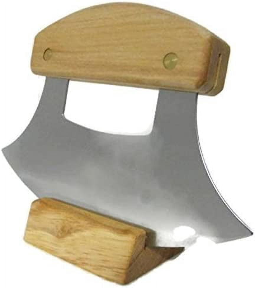 Alaska Ulu Knife Bundle With Ulu Knife Sharpener, This Ulu Knife Can Be Used As Mezzaluna Chopper, Bolo Rolling Knife And Chopped Salad Tool. - Image 2
