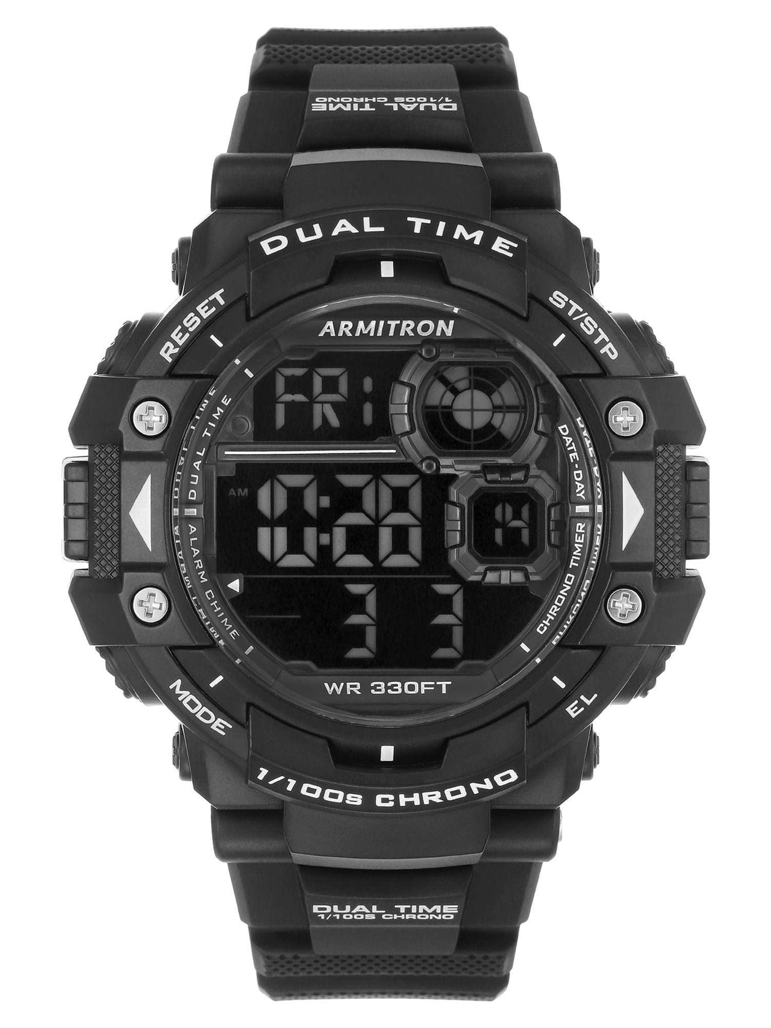 Armitron Men's Sports Black Wristwatch with Resin Band