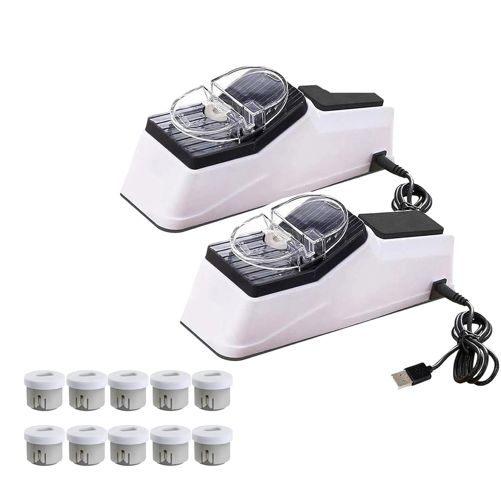 Electric Knife Sharpener – USB Powered Automatic Sharpening Tool with 5 Grinding Wheels, Multi-Purpose Blade Sharpener for Kitchen Knives, Tools, and Home Use