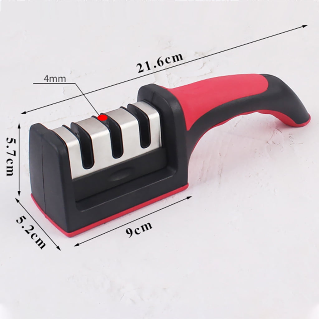 Ausyst Kitchen Gadgets Sharpener Kitchen for Straight and Serrated Knives 3 Stage with Diomand Abrasive Clearance - Image 2