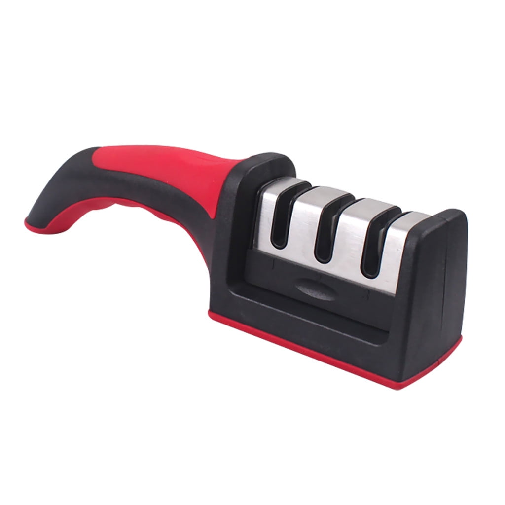 Ausyst Kitchen Gadgets Sharpener Kitchen for Straight and Serrated Knives 3 Stage with Diomand Abrasive Clearance