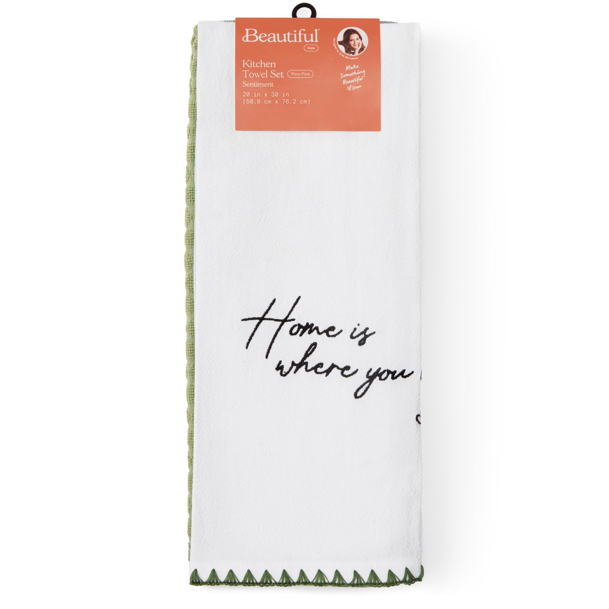 Beautiful Home 3-Piece Kitchen Towel Set by Drew Barrymore, Multiple, 30"W x 20"L - Image 5