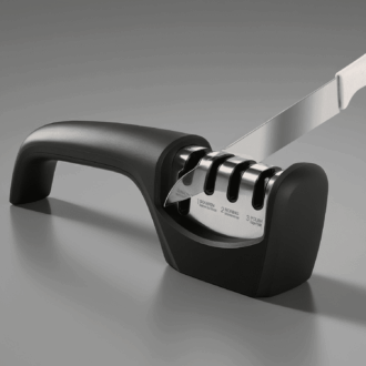 Behome 4-in-1 Knife Sharpener, 4-Stage Knife Sharpener Helps Sharpen, Honing, Polish Blades, kitchen Manual knife Sharpener for Fruit Knife and Steel Knives, Scissors