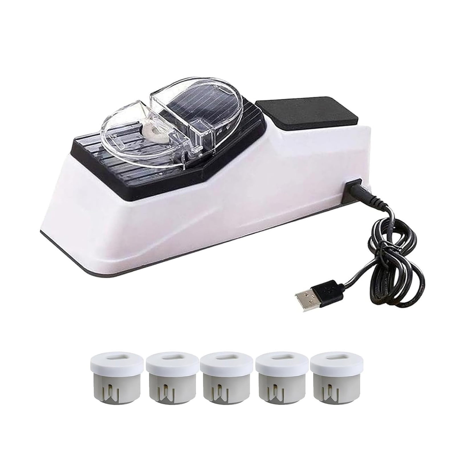 BiFandian Electric Knife Sharpener, USB Powered Sharpener with Replacement Wheels, Double Sided Sharpening Tool for Knives, Kitchen Gadget, Maintenance - Image 5