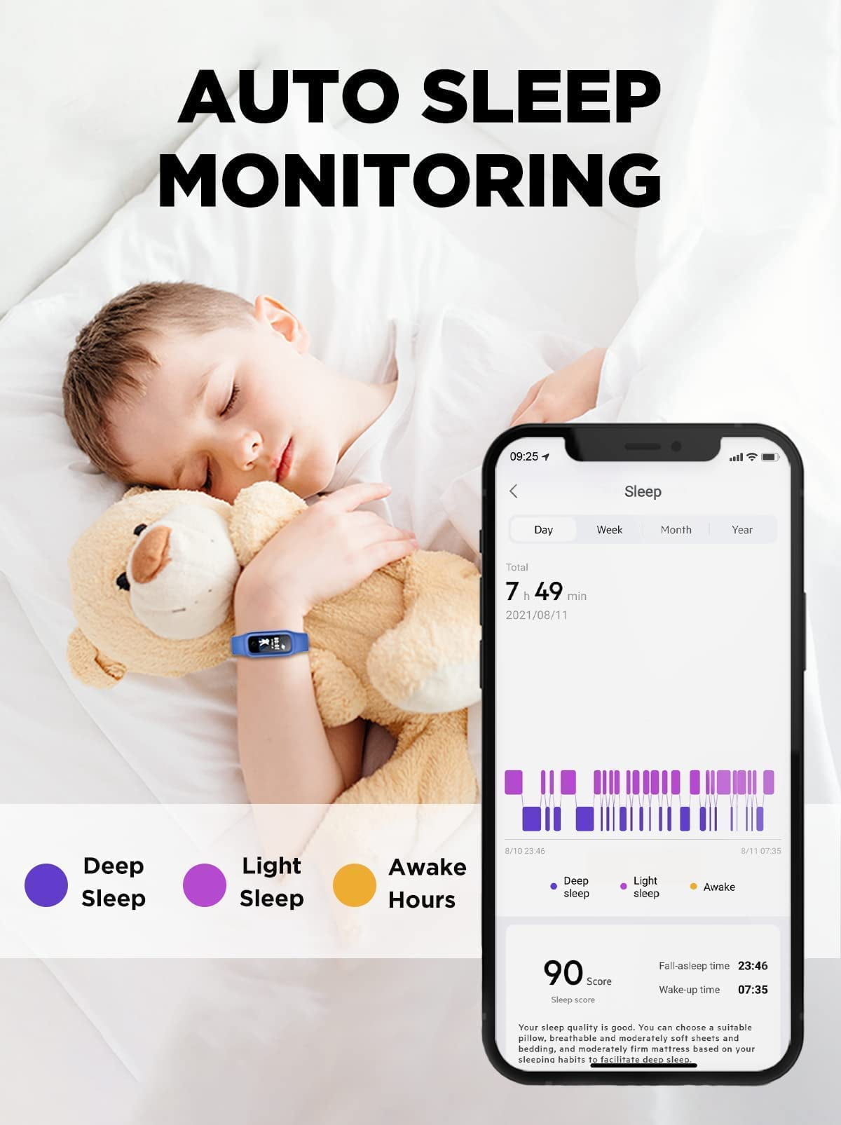 BIGGERFIVE Kids Fitness Tracker, Pedometer, 0.96'' Activity Tracker Watch for Boys Girls, IP68 Waterproof, Blue - Image 5