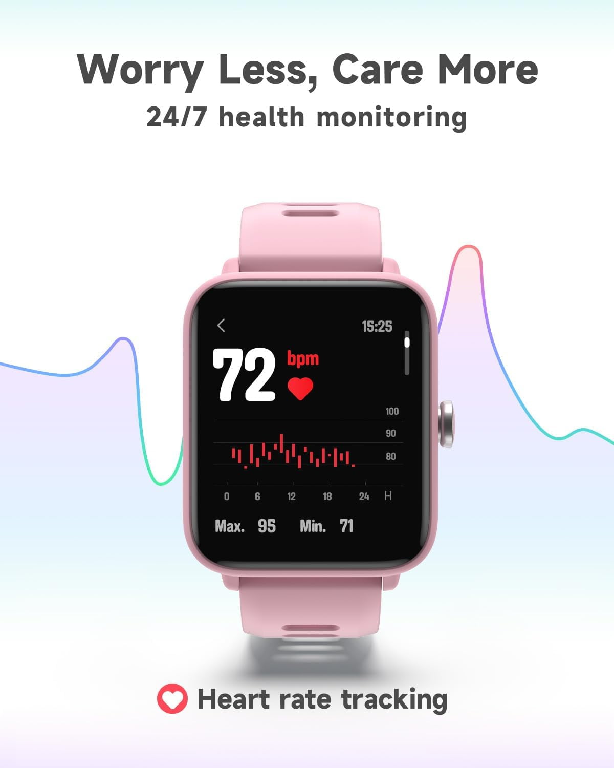 BIGGERFIVE Kids Smart Watch, 1.5''HD Touchscreen Fitness Tracker for Girls Boys, 5ATM Waterproof, Black - Image 4